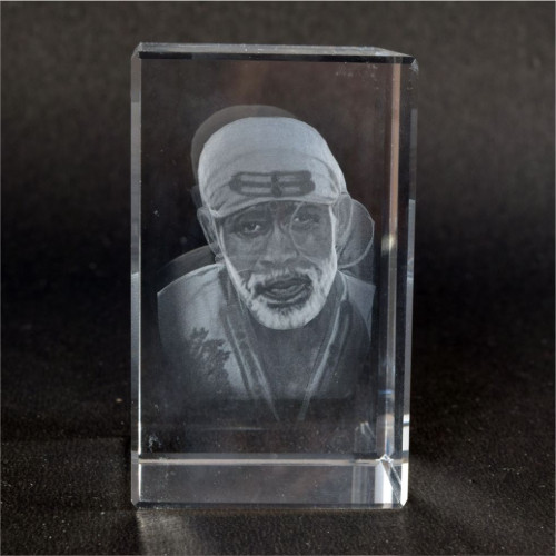 3D Crystal - Shri Sai - Close up (face)