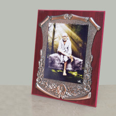 Wooden Bronze  Shri Sai Photo Frame