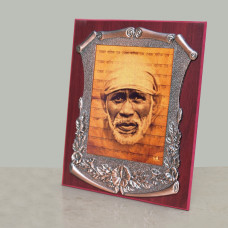 Wooden Bronze  Shri Sai Photo Frame