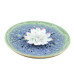 Ceramic handmade Lotus Incense Burner - Light green base netted with sky blue design