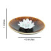 Ceramic handmade Lotus Incense Burner - Russet brown base with black hues