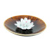 Ceramic handmade Lotus Incense Burner - Russet brown base with black hues