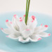 Ceramic handmade Lotus Incense Burner; Soft powder blue ceramic base 