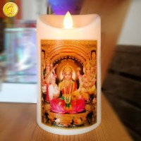 Lakshmi Ganesh Saraswati Candle LED Realistic