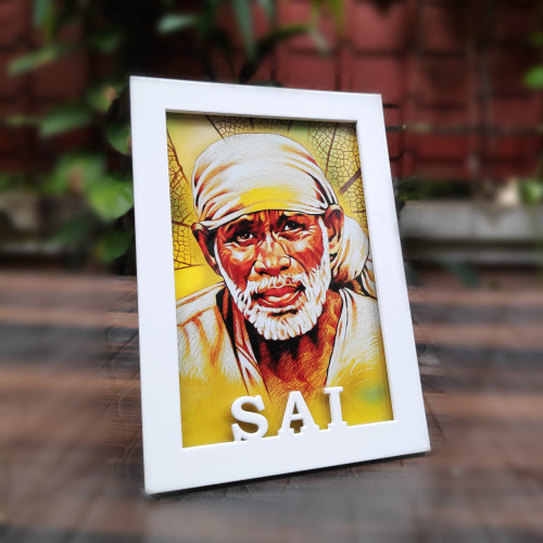 Shri Sai White (Words Cutout) Photo Frame