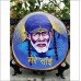 Tree Slice with Sai Baba Picture